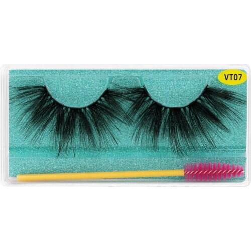 Soft Light 25mm Long Thick Eyelashes With Lashes Brush Reusable Handmade 3D Fake Lashes Eye Makeup 500 Pairs/Lot DHL Free