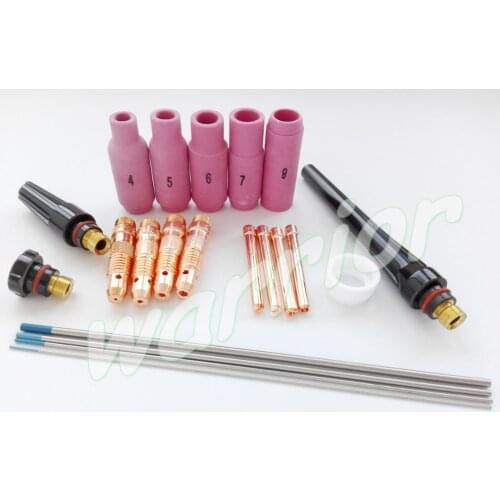 21pcs WP-17 18 26 Series TIG Welding Torch Consumables Kit 10N Series Nozzles 1.0mm Collet