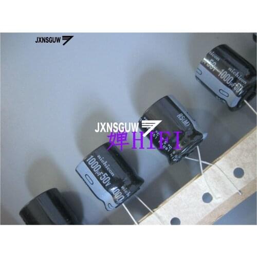 20PCS NICHICON RS 50V1000UF 18X20MM 1000UF 50V original Aluminum electrolytic capacitor 85 degrees 1000uF/50V