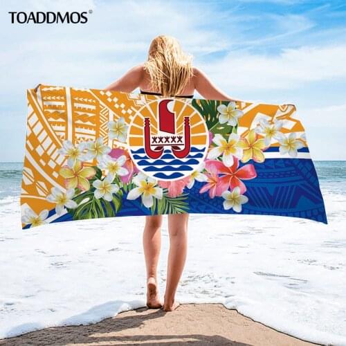 TOADDMOS Tahiti Polynesian Plumeria Design Bath Towel Fashion Beach Towel Face Hair Quick Dry Towel Soft Washcloth toalla playa