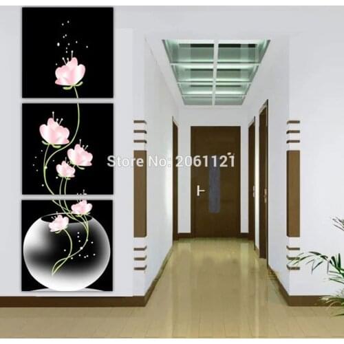 Hand made modern pink Flower Oil Painting vertical Wall Art Modern Abstract Oil Painting On Canvas Wall Art living room Gift