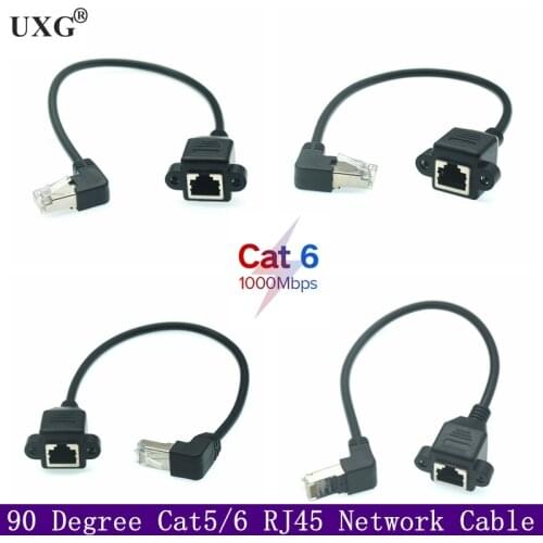 Cat6 Ethernet Cable RJ45 90 Degree Up Down Left Right Angle UTP Network Cable Patch Cord Cat5 Lan Cable For Laptop Router TV BOX