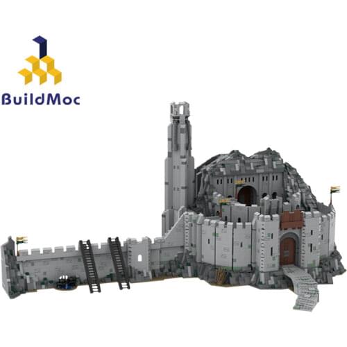Buildmoc Helms Deep UCS Scale Fortress of War World Famous Medieval Castle Architecture Building Blocks Toy