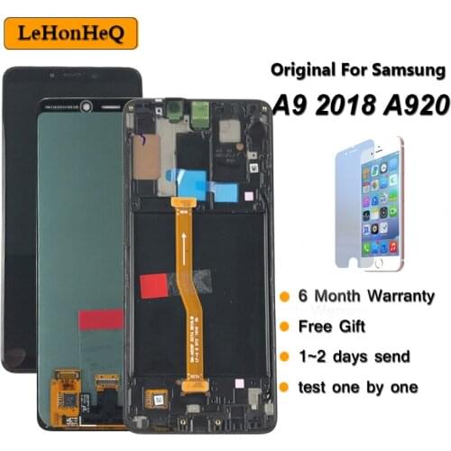 Super AMOLED LCD For Samsung Galaxy A9 2018 LCD A920 A9S A9 Star Pro SM-A920F/DS A920F Display Touch Screen Digitizer Assembly