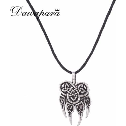 Dawapara Paw Talisman Amulet Viking Jewelry Slavic Pendant Necklace Veles God Symbol Warding Bear Men Religious Charms Necklace