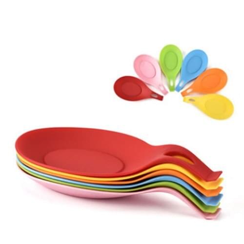 High temperature resistant silica gel flavor saucer spoon pad spoon holder more spoon spatula soup shell cutlery mat