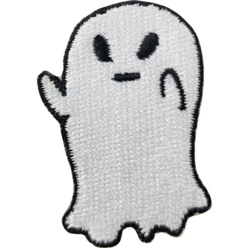 Trick or treat ghost patch halloween embroidered gift item girls kids mini chest size stickers iron on patches for cap hat shoes