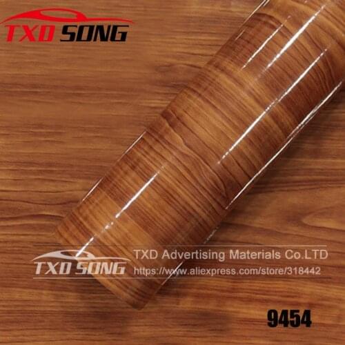 New Arrival Glossy Wood PVC VINYL Sticker For car wrapping Glossy pvc film for car interior decoration 10/20/30/40/50/60x152CM