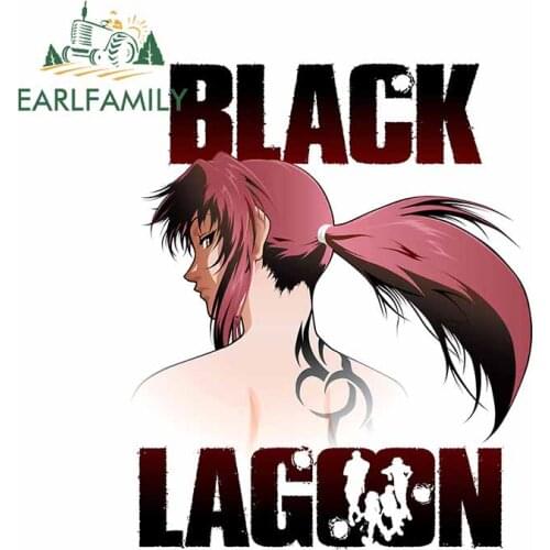 EARLFAMILY 13cm x 10.7cm for Black Lagoon Anime Car Stickers Bumper Personality Motorcycle Decal Laptop Windows Vinyl Car Wrap