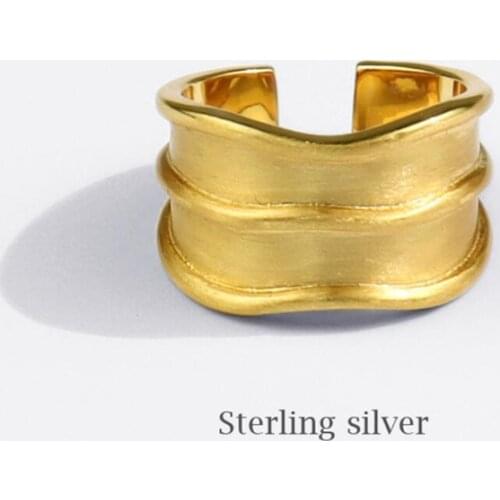 Sole Memory Irregular Punk Cool Personality 925 Sterling Silver Female Resizable Opening Rings SRI745