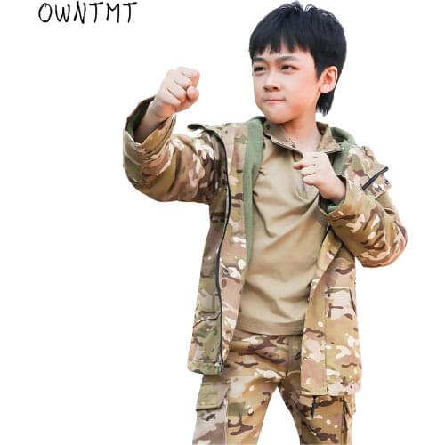 2-12 Years Old Children Clothing Boys Girls Winter Fleece Camouflage Jackets Kid Baby Thicken Warm Hoodie Youth Men Outwear Coat