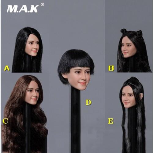 1/6 Scale Figure Accessory Asian Beauty Head Sculpt Carving Model Dilraba Gulnazar Costume Trend Model for 12'' Action Figure