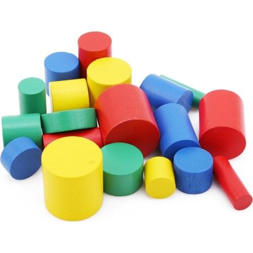 1 Set Kids Wooden Geometric Balanced Building 3d Puzzle Toys Montessori Educational Game For Children IQ Learning With Cloth Bag