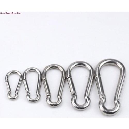 2PCS Stainless Carabiner Clip Heavy Duty Climbing Hook Buckle Keychain Link