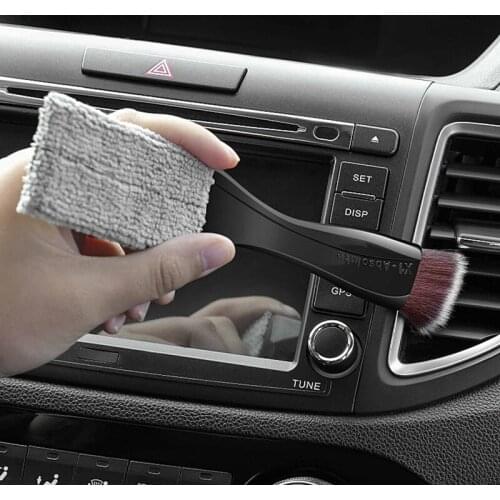 2 In 1 Car Air-Conditioner Outlet Cleaning Brush Car Interior Cleaning Tool Multi-purpose Dust Brush Car Meter Detailing Cleaner