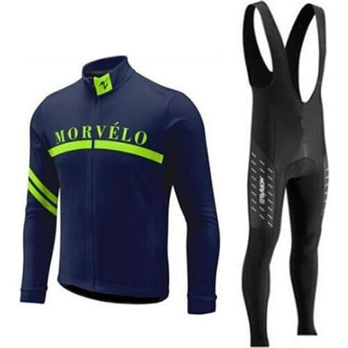2018 Morvelo Cycling Jerseys Clothes mens long sleeve suit Breathable outdoor Bib pants bike MTB clothing set autumn/Spring