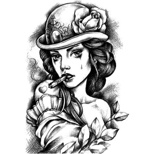 30pcs Beauty Lady Waterproof Temporary Tattoo Sticker Tatuaje Tatoo Temporary Stickers Sleeve tattoos Harajuku Kids Tattoo