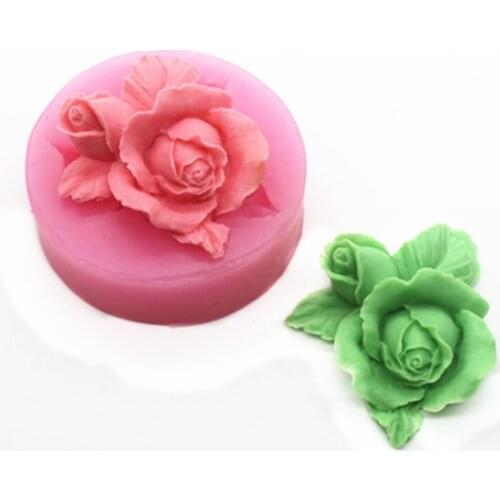 3D Rose Flower Polymer Clay Soap Candy Chocolate Silicone Mold Fondant Cake Baking Mould Cake Bakeware Decor Soap Candle Molds