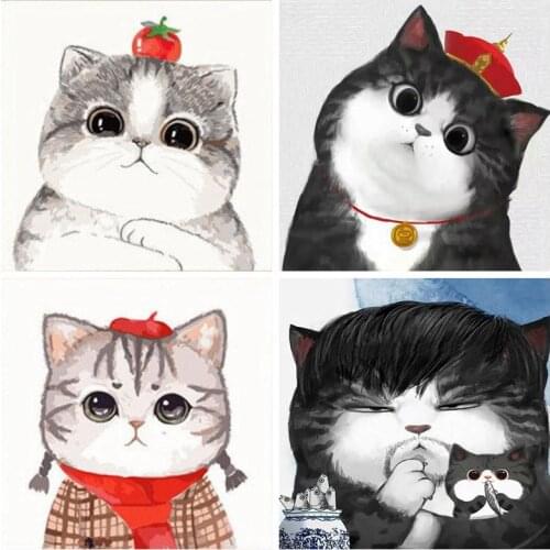 5d DIY Cute Cartoon Cat Diamond Painting Full Drill Embroidery Cross Stitch Needlework Mosaic Home Decor Kid Christmas Gift