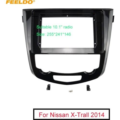 FEELDO Car Audio 10.1 Inch Big Screen Fascia Frame for Nissan X-Trail DVD Dash Panel Installation Mount Trim Kit