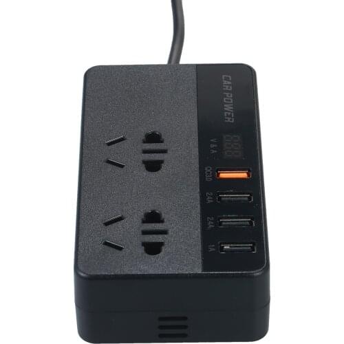 Portable DC 12V to AC 220V Car Inverter Converter Transformer 150W Power Inverter with 2 Outlet & 3 USB Ports & 1 QC3.0 USB Port