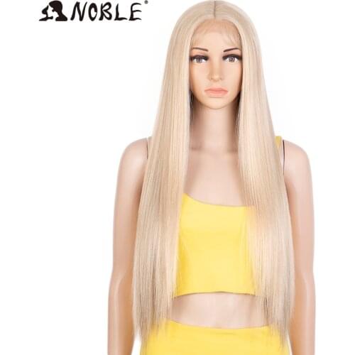Noble Cosplay Synthetic Lace Front Wig Straight Hair 30" Ombre Blonde Wig Cosplay Wig For Black Women Synthetic Lace Front Wig