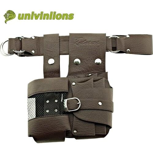 Univinlions bottle barber bag leather scissor pouch waist leather holder hair scissor leather case hairdressing scissor pouch