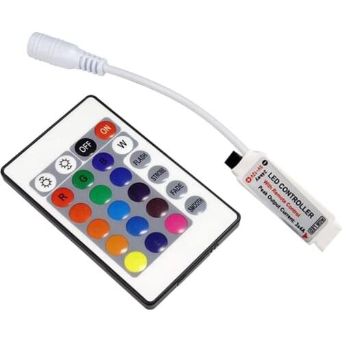 5PCS Mini 24 keys RGB IR Remote Controller for 3528 or 5050 RGB LED strips Small RGB Controller