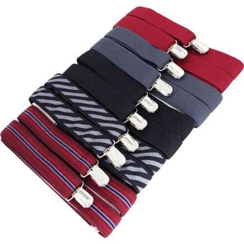 Mans Suspenders 4clips Braces 2019 New Tirantes Ligas Adjustable Elastic Pants Suspenders Width:2.5cm Length:120cm