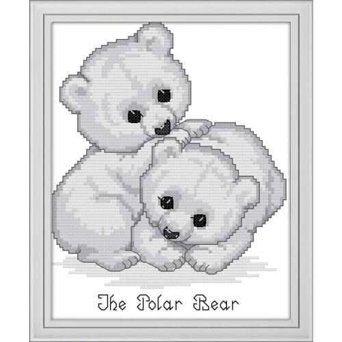 The little polar bear cross stitch kit aida 14ct 11ct count print canvas cross stitching needlework embroidery DIY handmade