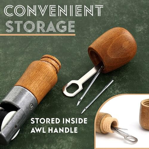 1 Set Leather Sewing awl Kit Hand Stitcher Thread Needles Kit For Fabric Craft Stitch Leather Fabric Leather Repairing Tools