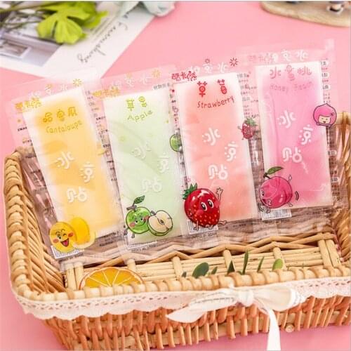10pcs Summer Ice-cold Plasters Cooling Refreshing Patch Scent Multifunctional Cooling Ice Paste for Fever & Headache Relief