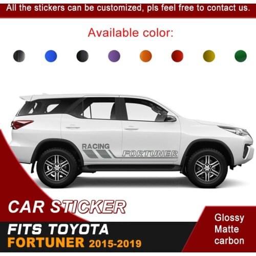Fit For Toyota Fortuner 2015 2016 2017 2018 2019 Car Stickers Side Door Racing Stripe Graphic Vinyl Car Decoration Decals Custom