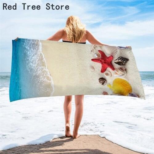 1Pcs Quick Dry Microfiber Bath Towel Seaside Starfish 150*180cm Large Beach Towels 3D Sport Camping Swimming Summer Accessories