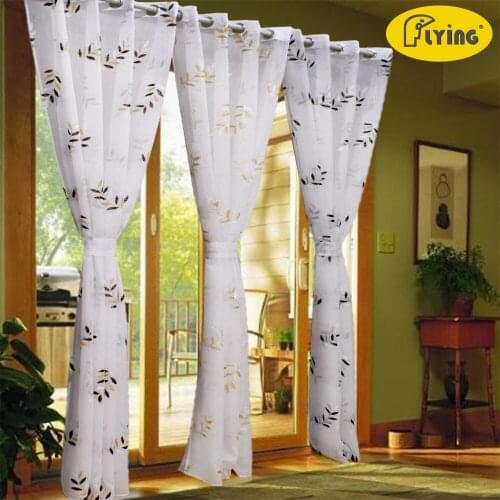 Towel Embroidery Curtain with Doris Yarn Fabric Tulle Fabric for Curtain Door and Bed Room with Leaf Design