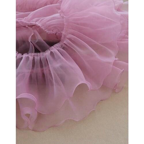 10 yard one layer Luxury Tulle Lace Fabric Ribbon Organza Ruffle Trim Wedding Dress Fluffy Skirt Splicing Sewing Supplies