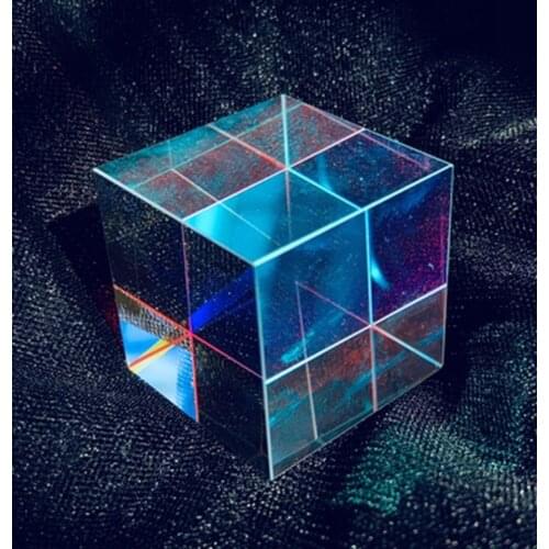 Christmas Creative Gifts Light Cube Prism Color Six-sided Rainbow Photo Photography Large Color Prism Light Cube Six-sided Glass