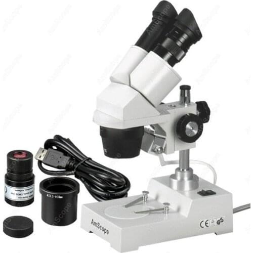 Sharp Stereo Microscope--AmScope Supplies Sharp Stereo Microscope 20X-40X-80X