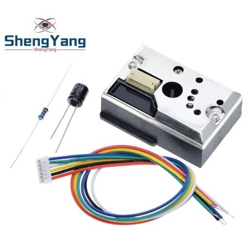 ShengYang 1PCS GP2Y1014AU0F Compact Optical Dust Sensor Compatible GP2Y1010AU0F GP2Y1010AUOF Smoke Particle Sensor With Cable