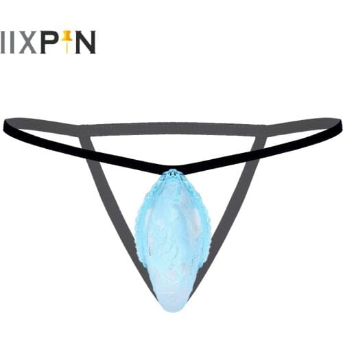 Mens Lingerie Sissy Underpants See Through Sexy Panties Lingerie G-String Thongs Briefs Open Butt T-back Bulge Pouch Underwear