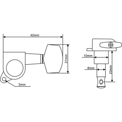 Open Gear Guitar Tuners / Left Machine-3 Heads / 3 Horn Legs