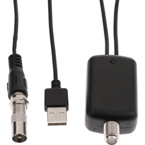 HDTV Antenna Amplifier Signal Booster TV High Gain Channel Booster Indoor F-head to TV Head Connector Cable &Connector