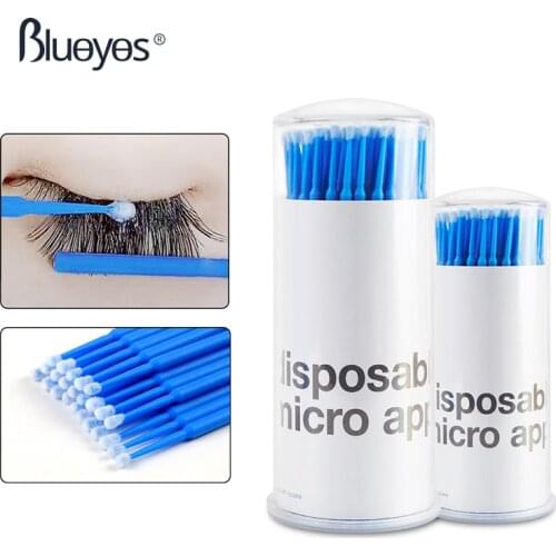 Eyelash Extension Swab Micro Brushes Disposable Cotton Brush Applicator Individual False Lashes Removing Eyelash Extension Tools