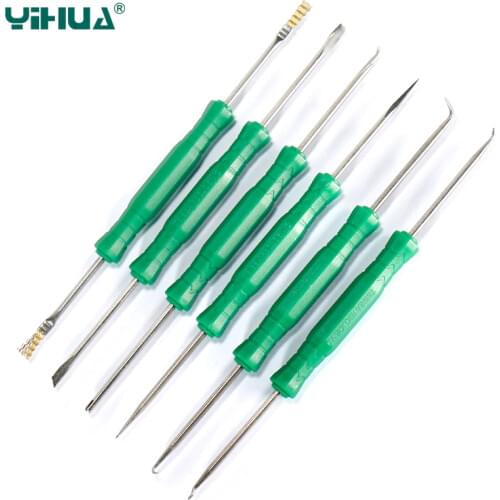 YIHUA 126 Series 6 Set Flux Tweezer Soldering Tool With 12 Useful Welding Tools Set Screen Opening Tools Screen Removal