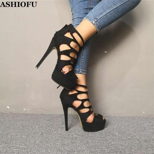 ASHIOFU Handmade Women High Heel Pumps Real Picture Cut-out Party Prom Dress Shoes Casual Evening Fashion Pumps Court Shoes