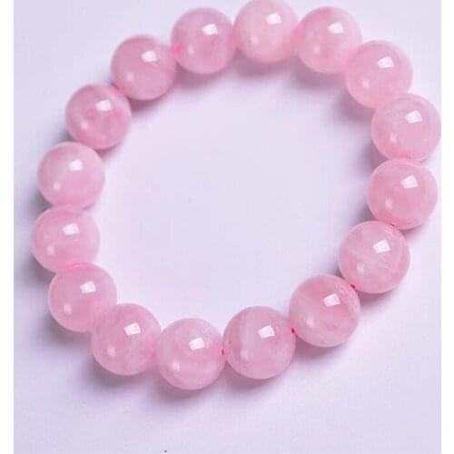Браслеты на руку женкие Natural Pink Crystal Rose Quartz bracelet for women Beads Strand Fashion Jewelry