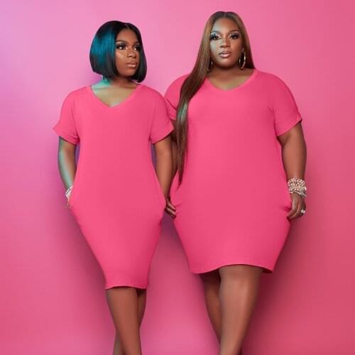 4XL 5XL Fat MM Candy Color Pencil Dresses Big Size Women Summer Autumn Loose Knee Length Dress O-neck Fashion Plus size clothing