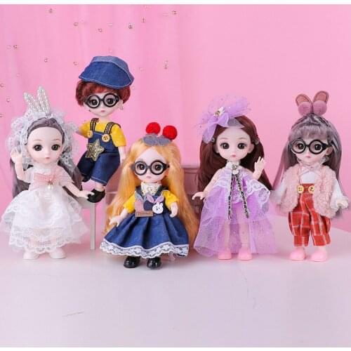 1/12 Fashion Doll Cartoon Classical Dress Clothes Suit 6 Inch 17 CM Ob11 Doll Dress Up DIY Lace Dress Outfit Doll Accessories