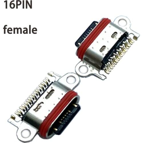 1-3pcs USB 3.1 Waterproof level 7 TYPE-C 16 Pin 100V 5A Connector Female Flat Port Jack Tail Plug Socket Electric Terminals
