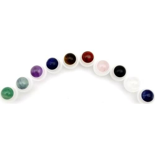 10pcs Natural Semiprecious Stones Gemstone Roller Ball For 5ml 10ml Thick Essential Oil Roll On Glass Bottles
